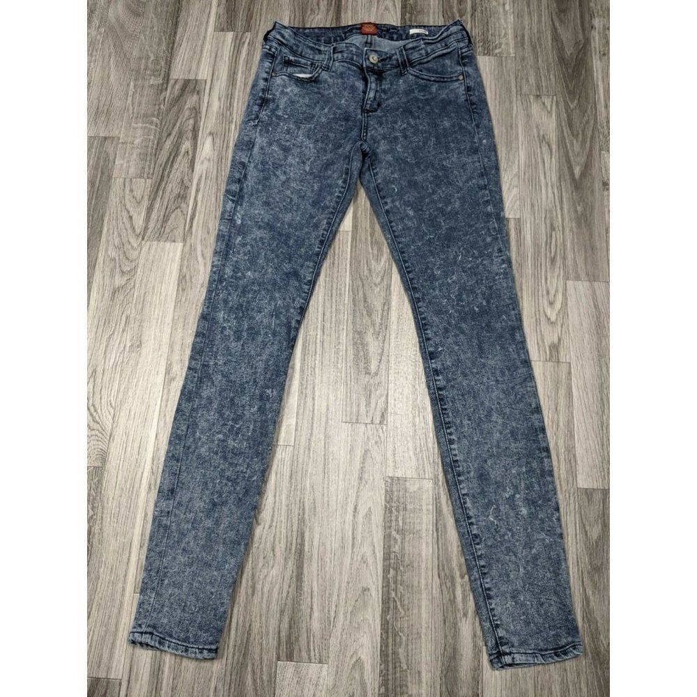 Arizona Jean Co Womens Juniors Size 5 Blue White Denim Blue Jean Jeggings
